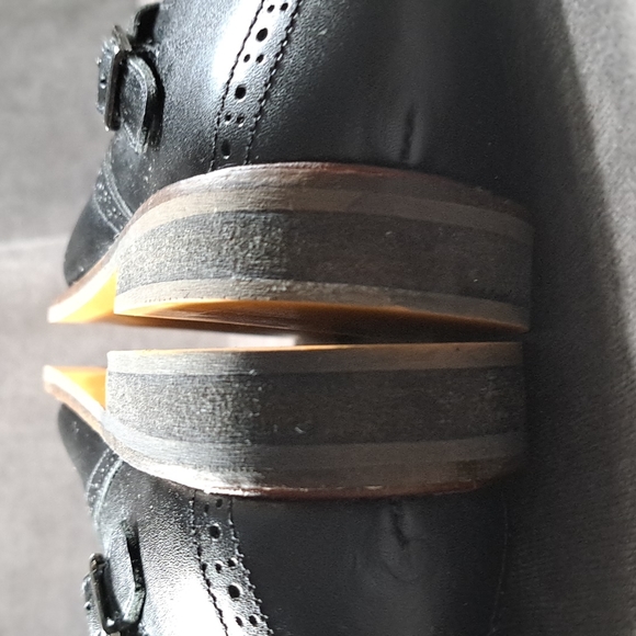 Cooperative Black Leather Side Buckle Slip On Oxford Loafers VG+ US 6 - Picture 16 of 16